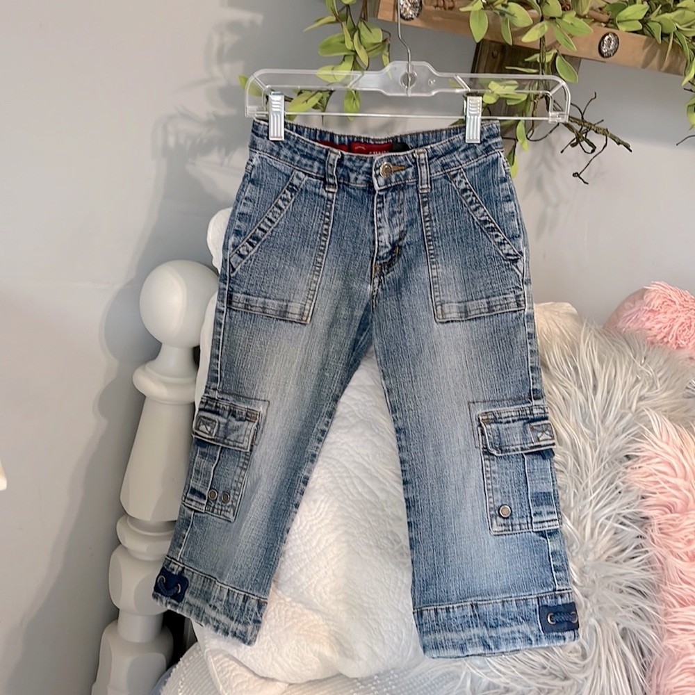 Vintage Denim Capris Jean Girls 8 Slim Arizona Jean Company Cropped - Picture 3 of 14